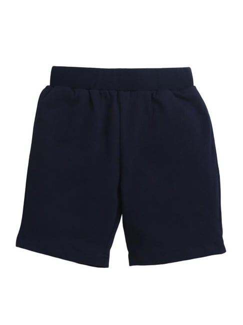 ZIP ZAP ZOOP Boys Navy Blue Cotton Shorts