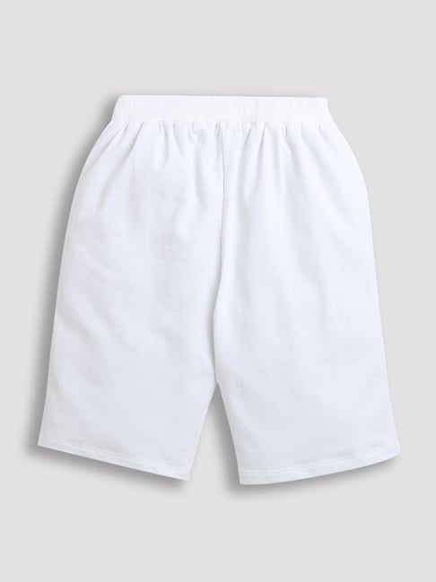 ZIP ZAP ZOOP Boys White Cotton Shorts
