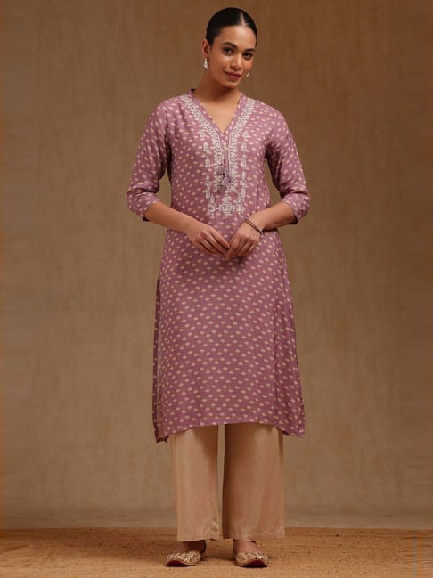 Soch Purple Regular Fit Floral Print Kurta-picture-48