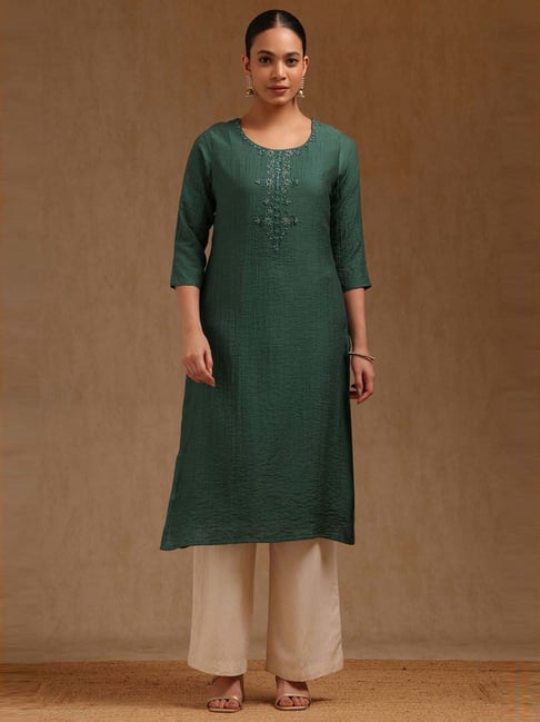 Soch Green Regular Fit Embroidered Kurta-picture-19