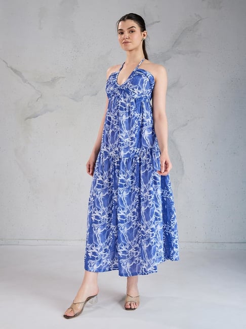 House of Mira Brown Cotton Abstract Dress-picture-39