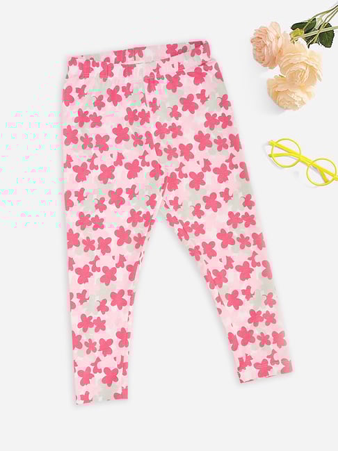 Pantaloons Junior Girls Antique White Floral Print Leggings