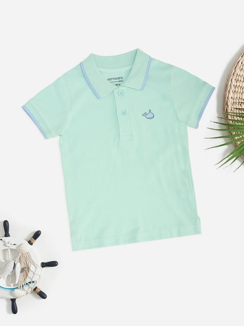 Pantaloons Baby Boys Moonlight Jade Printed Polo T-Shirt