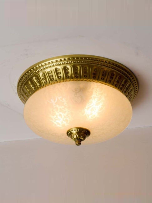 Kapoor Lamp Shades Duke 2 Light Brass Ceiling Light