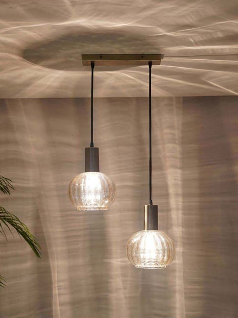 Kapoor Lamp Shades Opaline 2 Light Globe Linear Cluster Hanging Pendant Light
