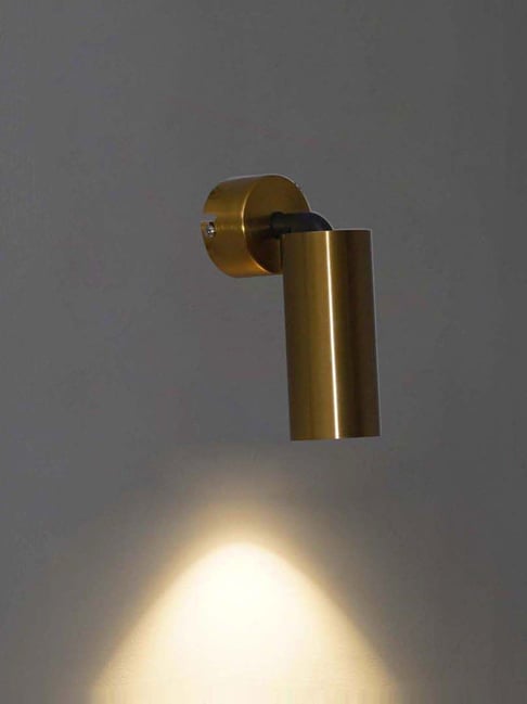 Kapoor Lamp Shades Ortega 12 Watt Outdoor Adjustable Wall Light In Brass Finish