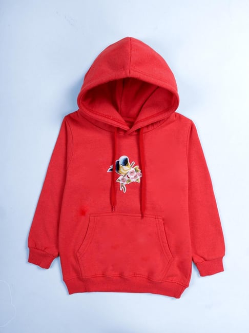 Kiddopanti Girls Coral Applique Sweatshirt