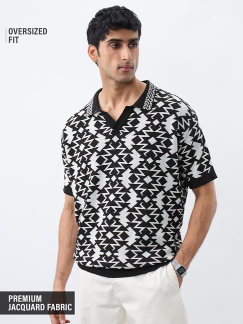 The Souled Store Black Cotton Printed Relaxed Fit T-Shirt-picture-36