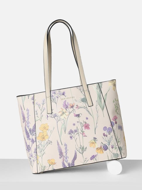 Van Heusen Beige Printed Handbag