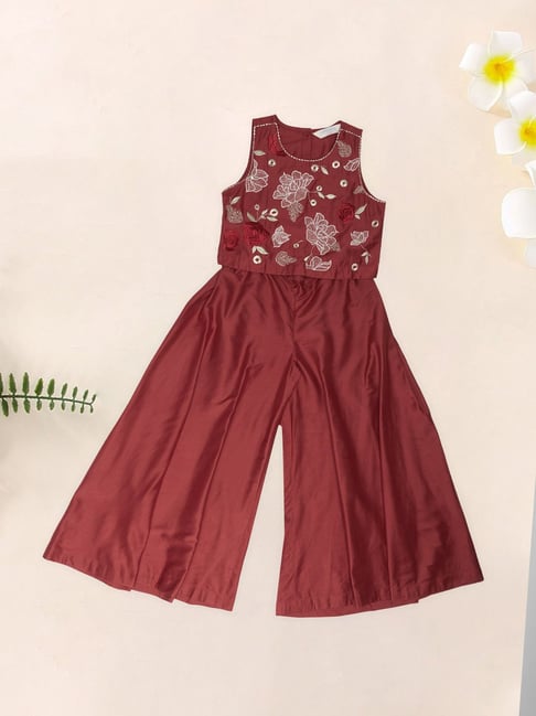 Akkriti by Pantaloons Girls Rubicondo Embroidery Top & Palazzos-picture-19