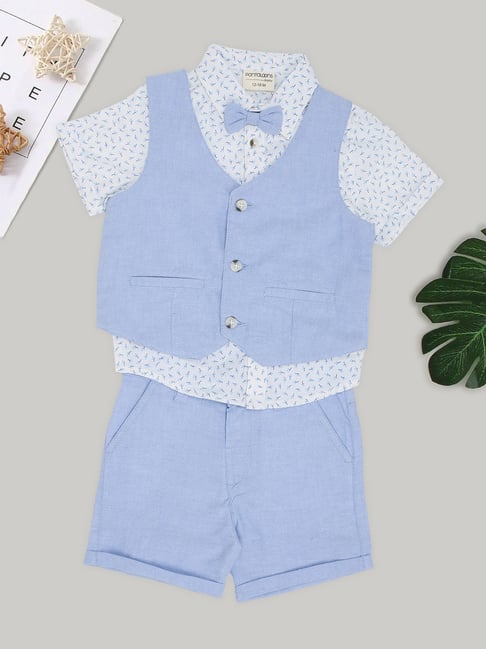 Pantaloons Baby Boys Ashley Blue Printed Clothing Set