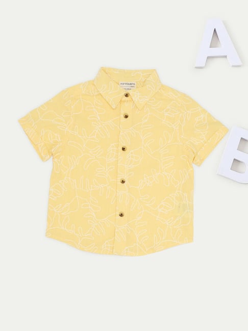 Pantaloons Baby Boys Pale Banana Printed Shirt