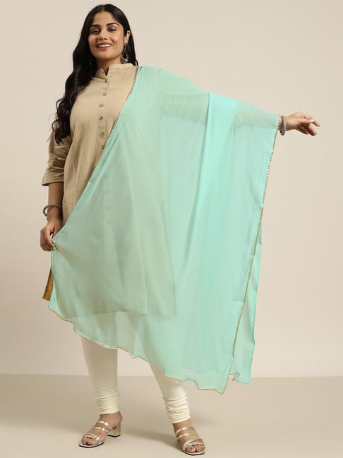 Varanga Green Chiffon Solid Duppatta-picture-38