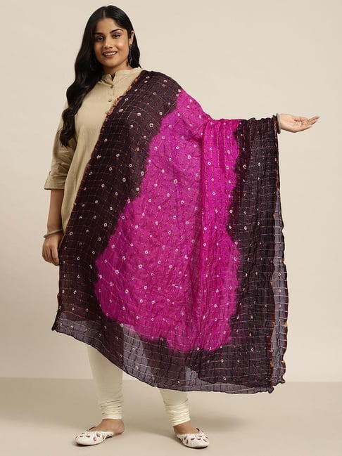 Varanga Pink Pure Cotton Solid Duppatta-picture-33