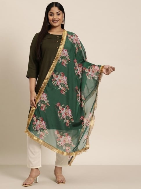 Varanga Green Organza Printed Duppatta-picture-13
