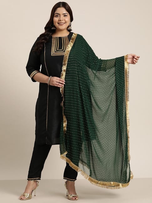 Varanga Green Chiffon Printed Duppatta-picture-16