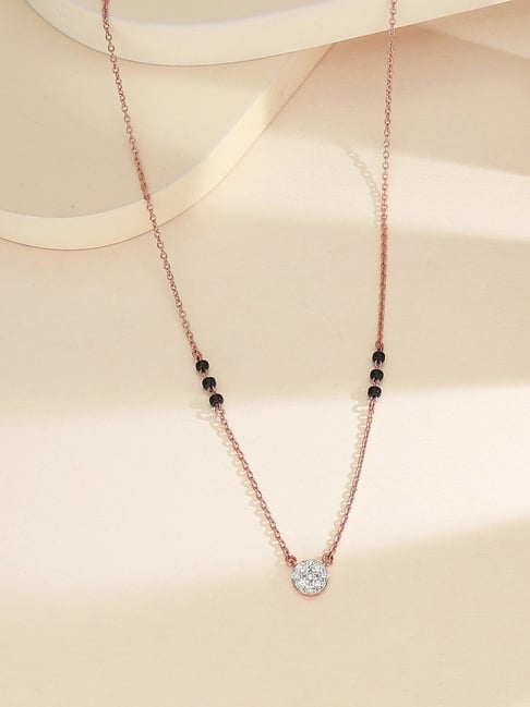 P.N.Gadgil Jewellers 14k (585) Yellow Gold Sacred Unity Diamond Tanmaniya Mangalsutra