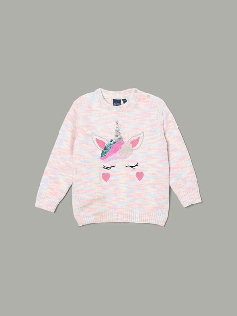 Juniors by Lifestyle Girls Multicolored Embellished Sweater-picture-34