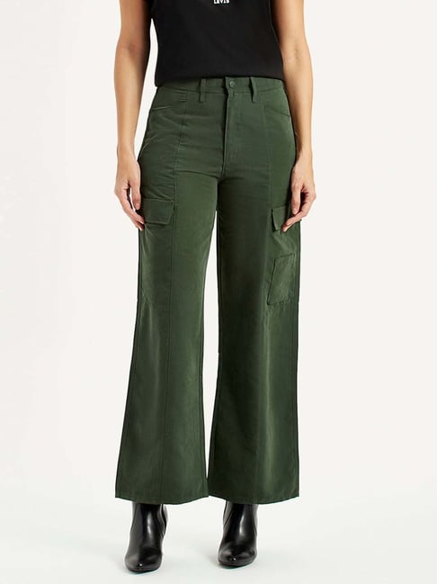 Levi's Women's High Rise Olive Wide Leg Cargos