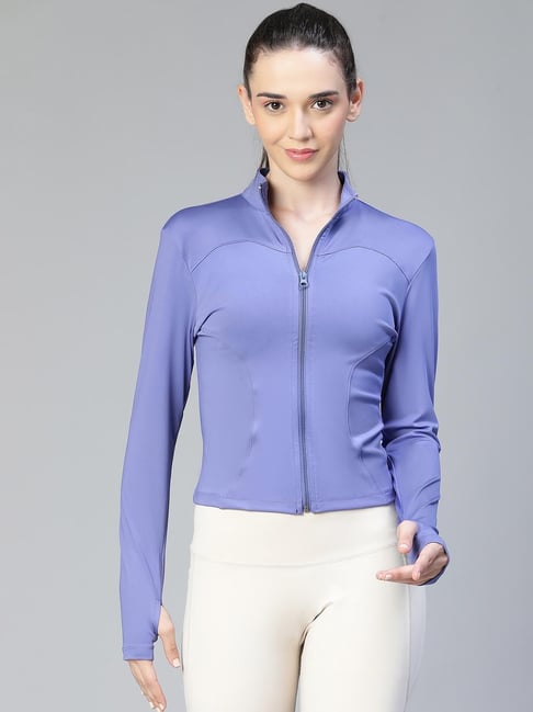 ATHLISIS Purple Polyester Solid Sports Jacket