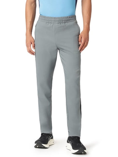 Asics Grey Slim Fit Striped Sports Trackpants