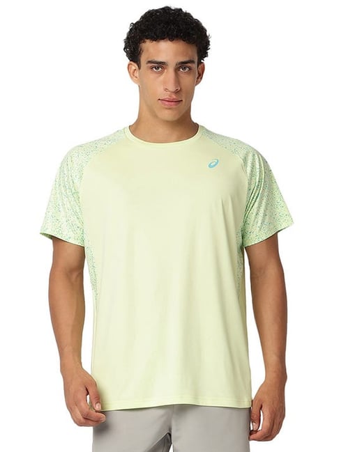 Asics Yellow Regular Fit Printed Sports T-Shirt-picture-33