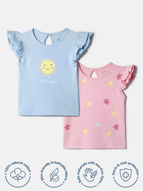 Nauti Nati Girls Blue And Pink Cotton Printed Top-picture-28