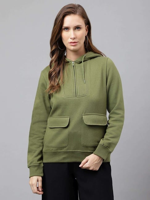 Hancock Olive Regular Fit Hoodie
