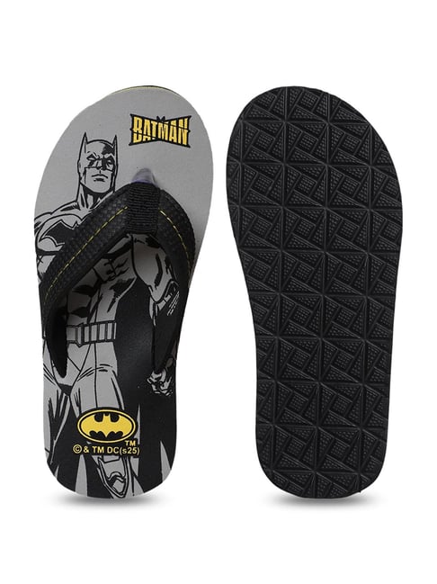 Kidsville Kids Batman Printed Grey Flip-Flops