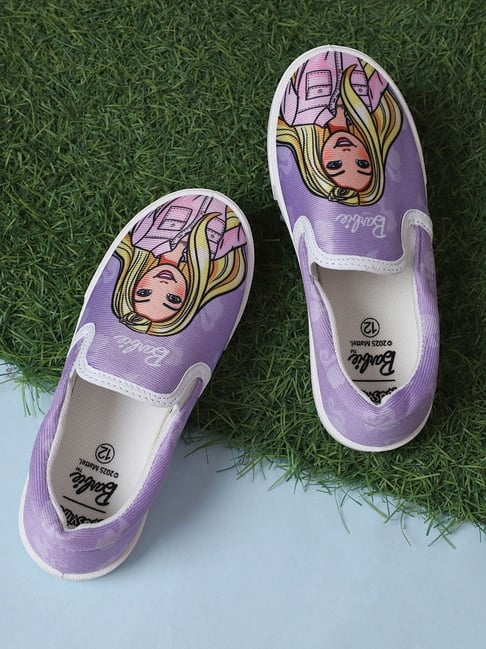 Buy Kidsville Kids Barbie Printed Purple Slip-On Shoes at Best