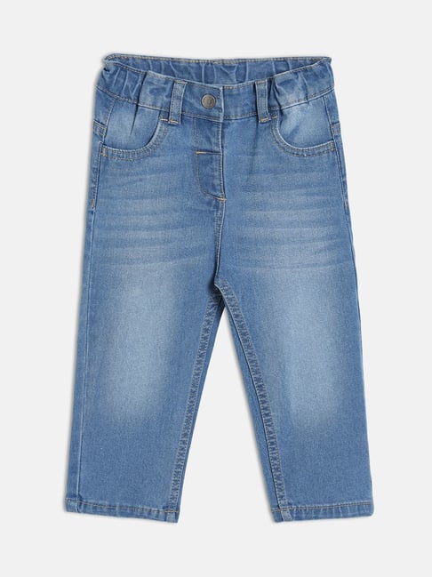Miniklub Girls Blue Cotton Denim Pants