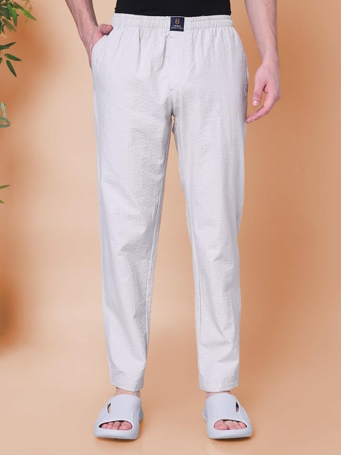 Urban Scottish Grey Cotton Regular Fit Solid Pyjamas