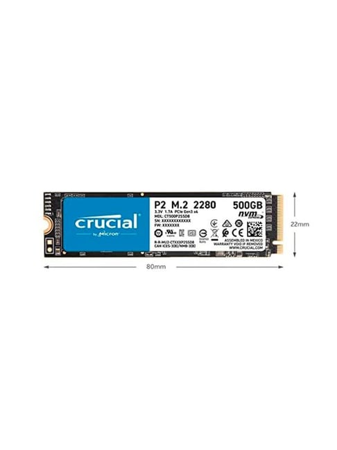 内蔵型SSD crucial P2 M.2 2280 2000GB SSD Crucial P2 2TB 3D NAND NVMe PCIe M.2 SSD Up to 2400MB/s - CT2000P2SSD8