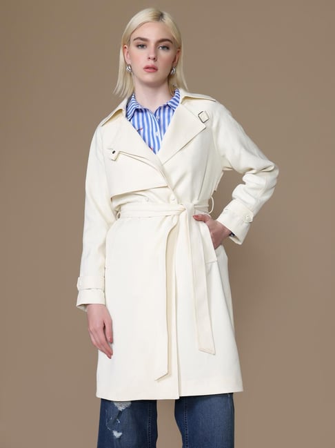 Kazo Tan Regular Fit Solid Overcoat