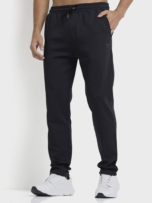 Ben Sherman Black Elasticated Waistband Knitted Regular Fit Trackpants
