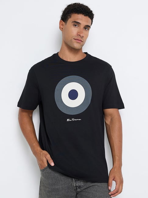 Ben Sherman Black Signature Target Logo Print Regular Fit T-Shirt