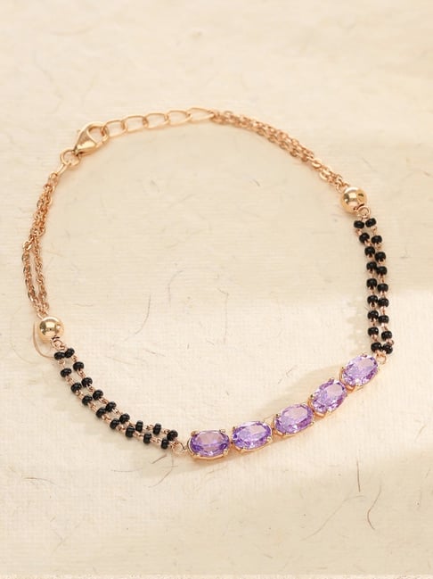 litestyle by png P.N.Gadgil Jewellers 18k (750) Yellow Gold Dusklight Charm Mangalsutra Bracelet-picture-12