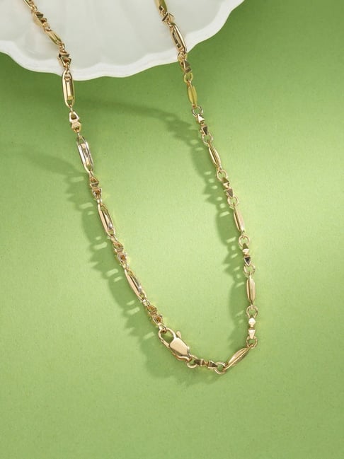 P.N.Gadgil Jewellers 18k (750) Yellow Gold Sunlit Links Chain for Men