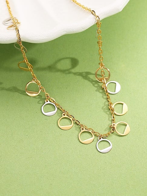 litestyle by png P.N.Gadgil Jewellers 18k (750) Yellow Gold Eclipse Circles Modern Necklace-picture-38