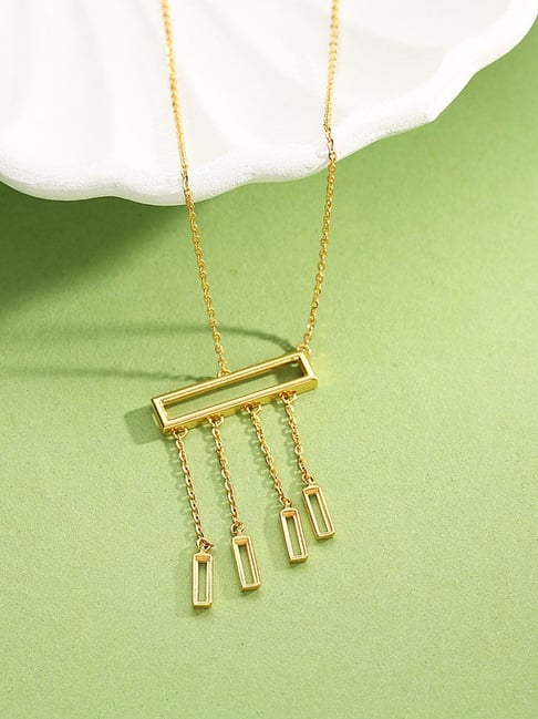 litestyle by png P.N.Gadgil Jewellers 18k (750) Yellow Gold Drape Bar Modern Necklace-picture-30