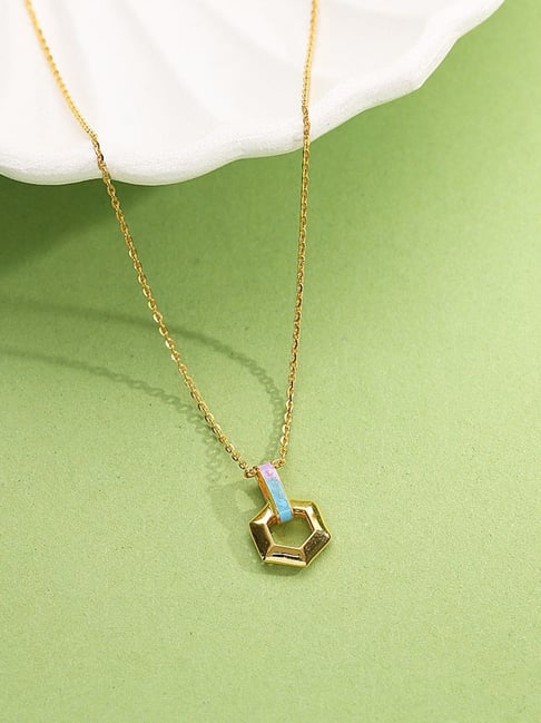 litestyle by png P.N.Gadgil Jewellers 18k (750) Yellow Gold Urban Hive Modern Necklace-picture-16