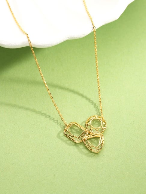 litestyle by png P.N.Gadgil Jewellers 18k (750) Yellow Gold Nested Loops Modern Necklace-picture-26