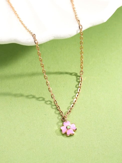 P.N.Gadgil Jewellers 18k (750) Yellow Gold Petal Sol Modern Necklace