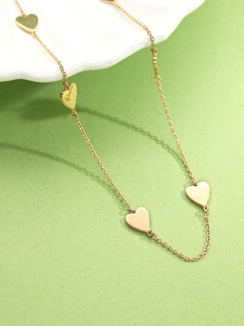 litestyle by png P.N.Gadgil Jewellers 18k (750) Yellow Gold Hearts in Harmony Modern Necklace-picture-20