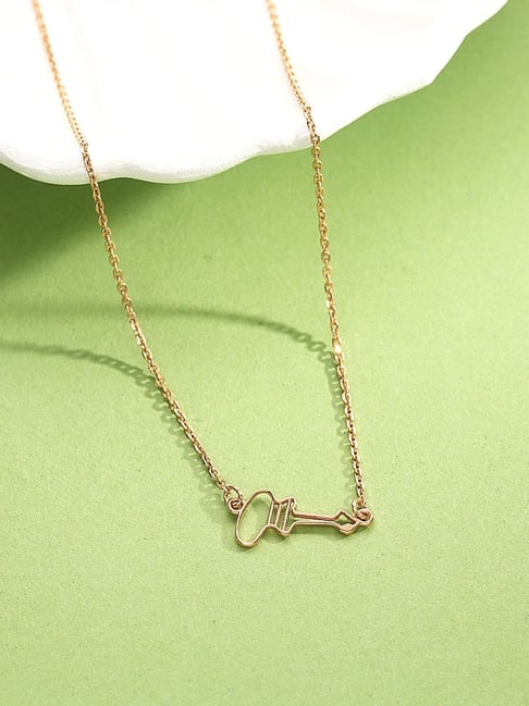 litestyle by png P.N.Gadgil Jewellers 18k (750) Yellow Gold Heart Unlock Modern Necklace-picture-18