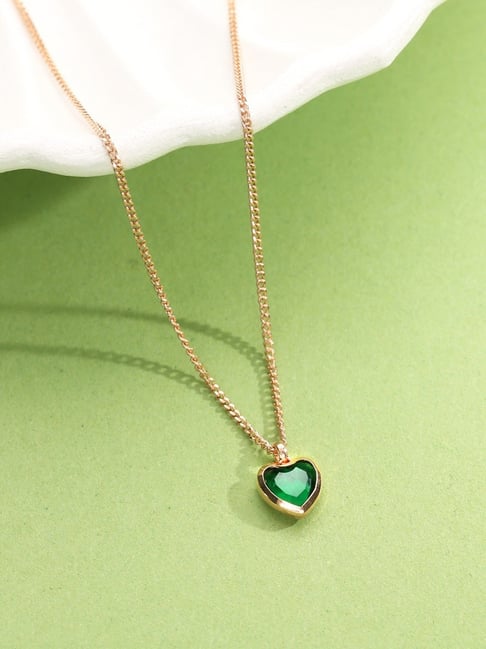litestyle by png P.N.Gadgil Jewellers 18k (750) Yellow Gold Evergreen Heart Modern Necklace-picture-23