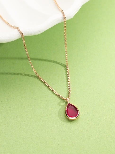 litestyle by png P.N.Gadgil Jewellers 18k (750) Yellow Gold Blush Flame Modern Necklace-picture-28