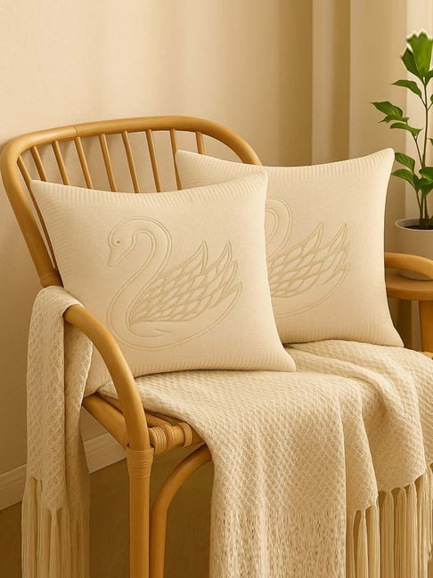 MFD HOME Furnishing Cream Holand Embroidered Cushion Covers - Set of 2-picture-27
