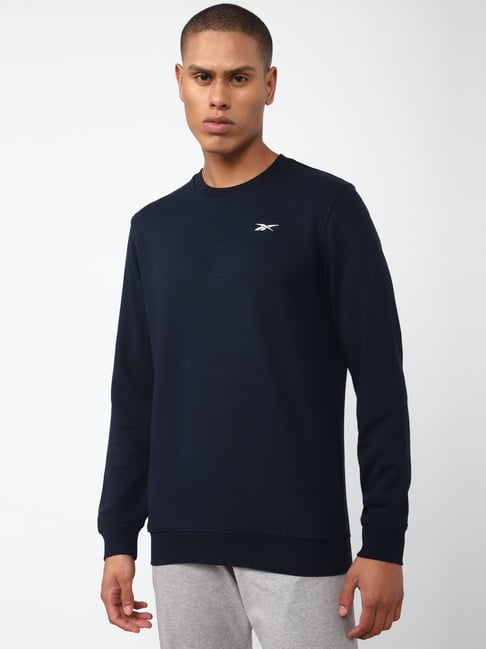 Reebok Navy Regular Fit Sports Sweatshirt