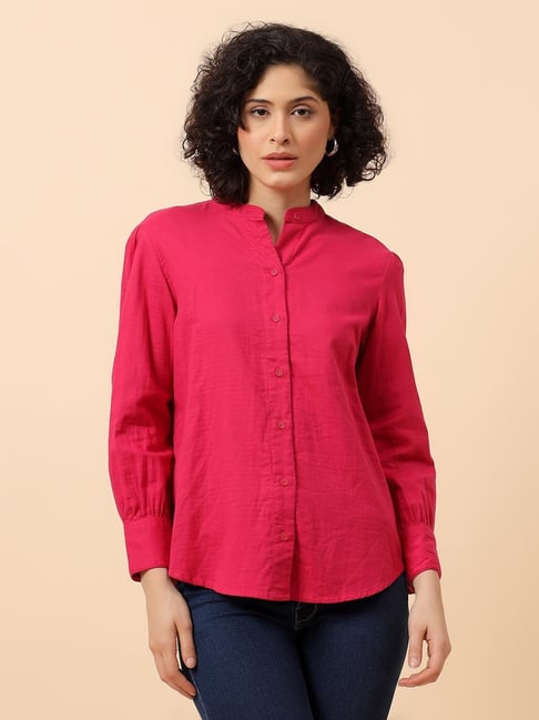 Cantabil Pink Solid Shirt-picture-28